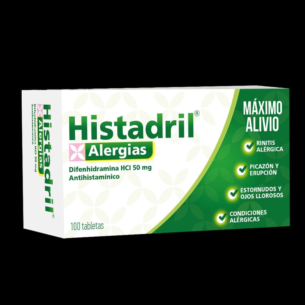 Histadril Alergias 50mg 100 Tabletas